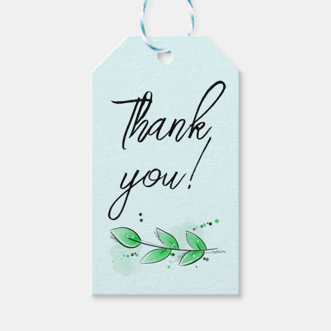 Botanical Thank You Gift Tag (Front)