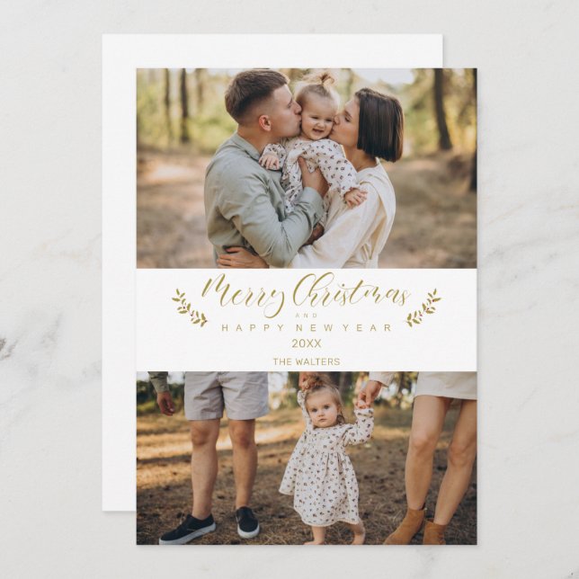 Botanical Themed Christmas Custom Photo Script (Front/Back)