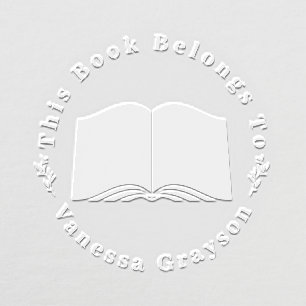 Botanical This Book Belongs To Personalized Embosser