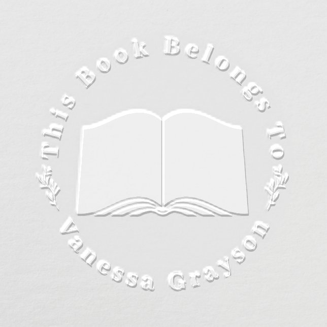 Botanical This Book Belongs To Personalized Embosser (Design)