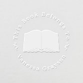 from The Library of Book Embosser Custom Personalized This Book Belongs to  Ex Libris Book Lover Gift 1 5/8 (Style 3)