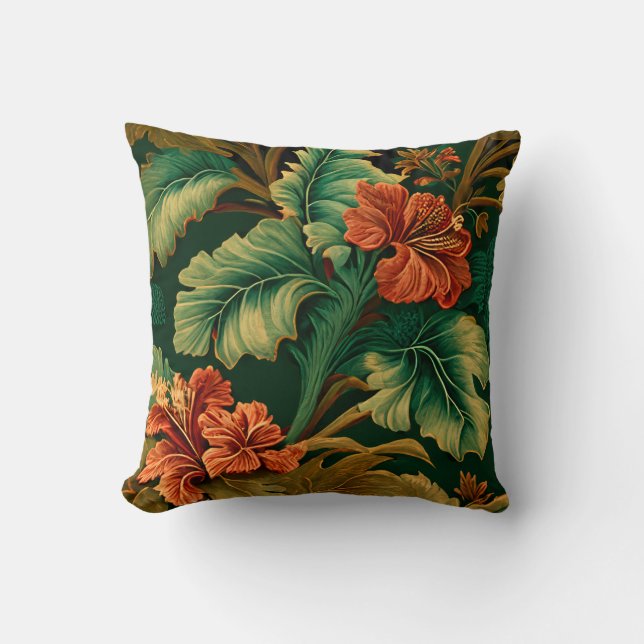 Botanical Throw Pillow - Hibiscus (Front)
