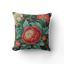 Botanical Throw Pillow - Peony