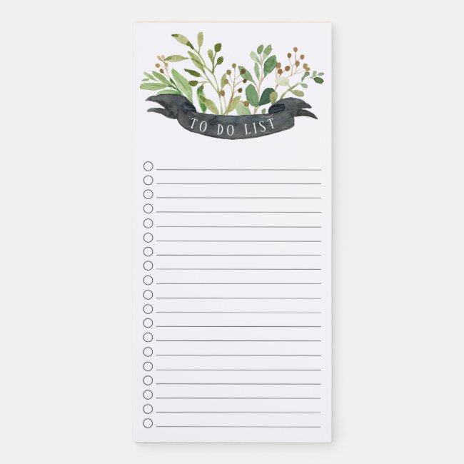 Botanical To Do List Magnetic Notepad