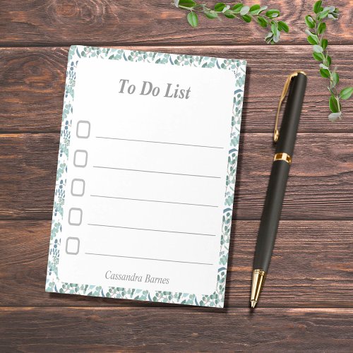 Botanical To Do List Notepad