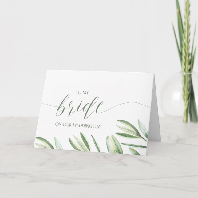 Botanical To My Bride On Our Wedding Day Card (Front)