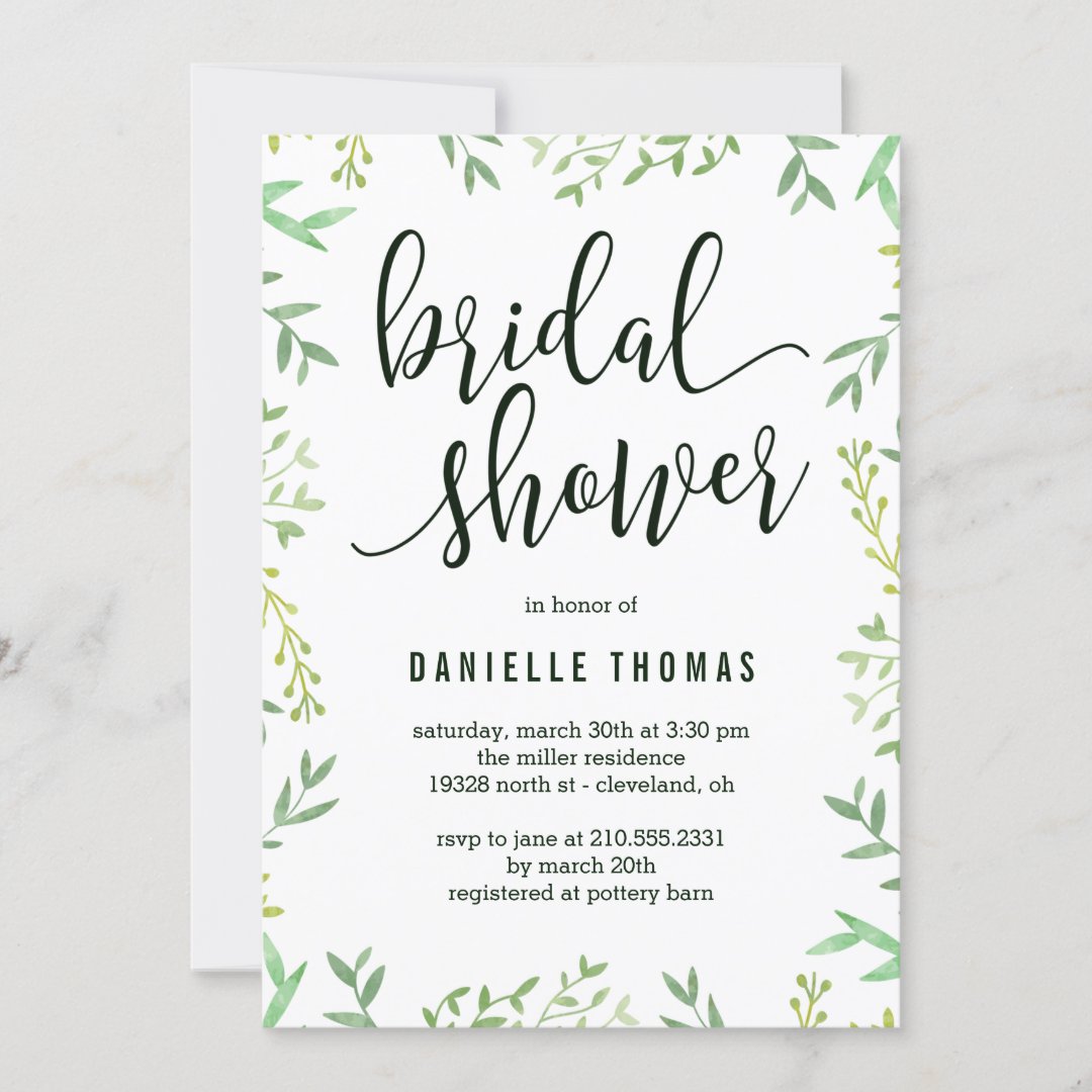 Botanical Touch Bridal Shower Invitation | Zazzle