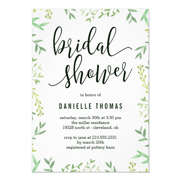 Botanical Touch Bridal Shower Invitation