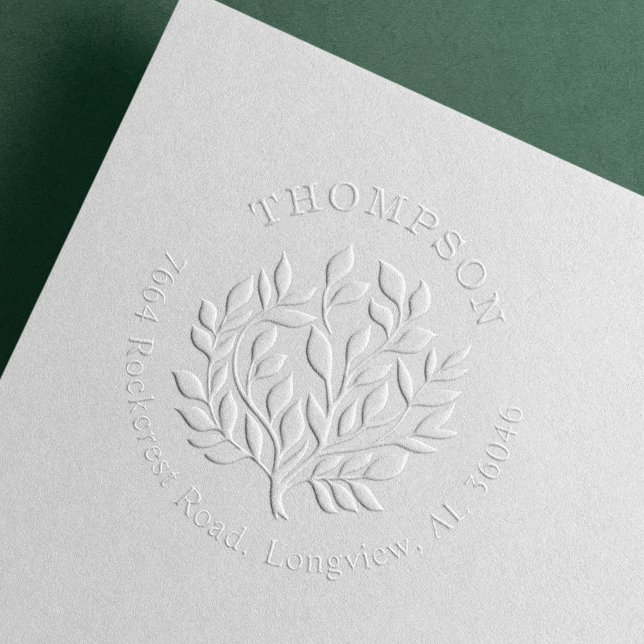 Botanical Tree Leaves Foliage Custom Address Embosser (Botanical Tree Leaves Foliage Custom Address Embosser)