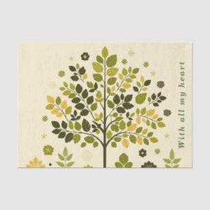 Botanical Tree To From Handmade with gift Tissue Paper