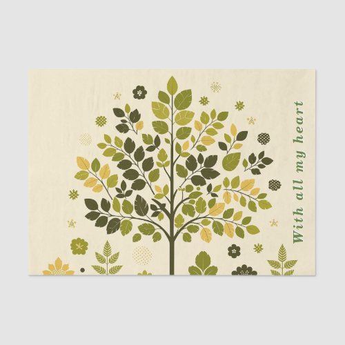 Botanical Tree To From Handmade with gift Tissue Paper