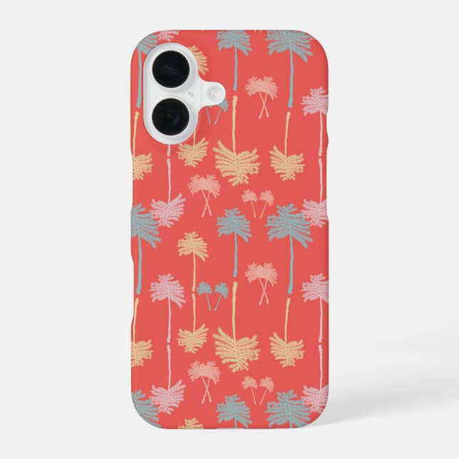 Botanical Trees in Coral iPhone Case (Back)