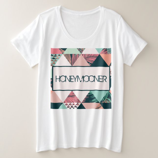 Botanical Triangles Plus Size T-Shirt (Design Front)