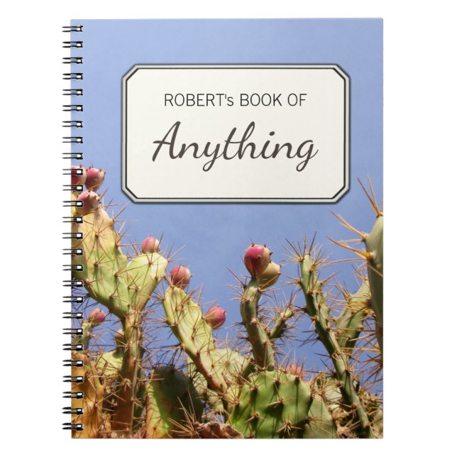 Botanical Tropical Catus Photo Personalized Notebook (Front)