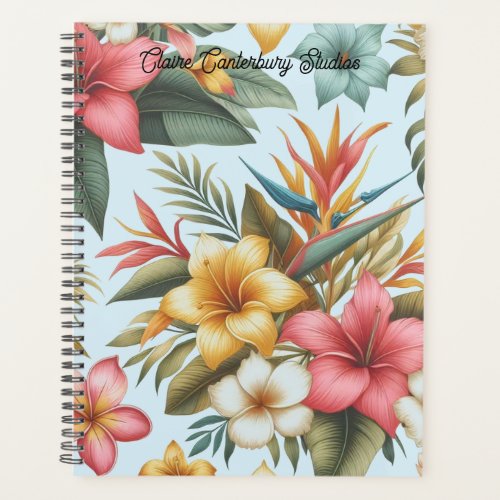 Botanical Tropical Flower Pattern  Planner