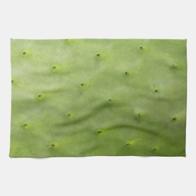 Botanical Tropical Green Cactus Photo Towel (Horizontal)