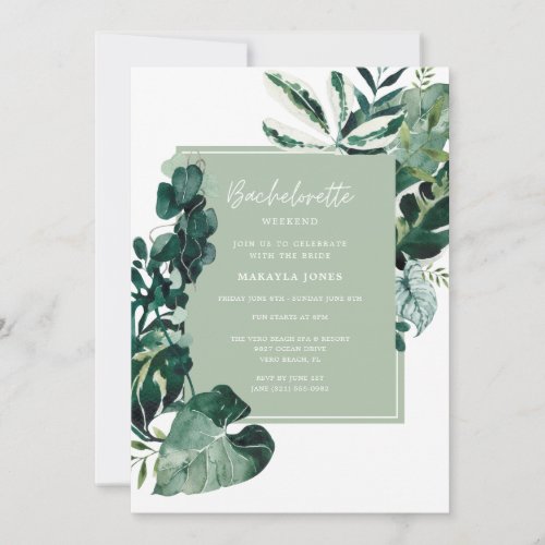 Botanical Tropical Leaf Bachelorette Party