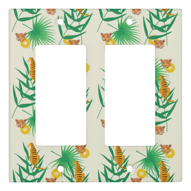 Botanical Tropical Pattern Light Switch Cover (Front)
