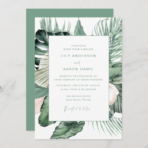 Botanical Tropical Wedding Invitation