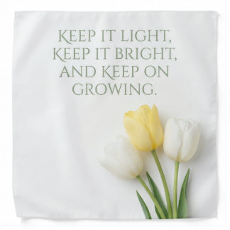 Botanical Tulip Inspirational Cotton Bandana