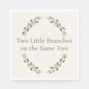 Botanical Twin Baby Shower Olive Branch Boho Green Napkins