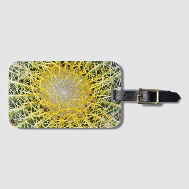Botanical Uncomfortable Arid Cactus Luggage Tag (Front Horizontal)