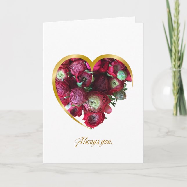 Botanical Valentine’s Day Card – Floral Heart with (Front)
