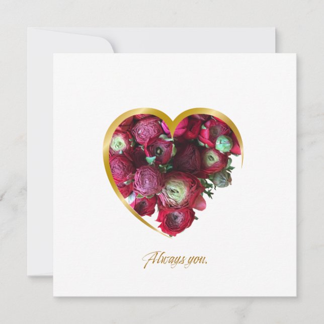 Botanical Valentine’s Day Card – Floral Heart with (Front)