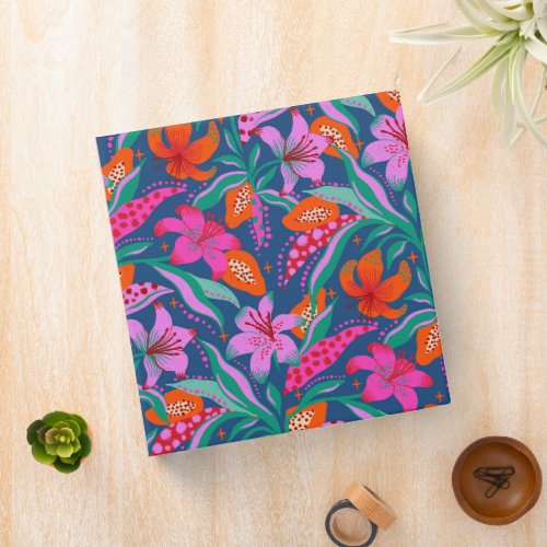 Botanical Vibrant Garden 3 Ring Binder