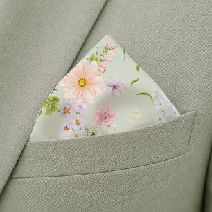 Botanical Vine Floral Wedding Pocket Square Bandana