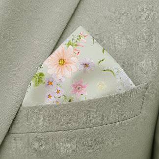 Botanical Vine Floral Wedding Pocket Square Bandana
