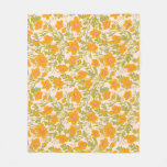 Botanical vintage buttercup flowers fleece blanket