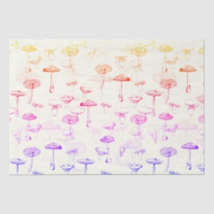 Botanical Vintage Colorful Groovy Mushroom Pattern Tissue Paper