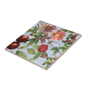 Botanical vintage design ceramic tile