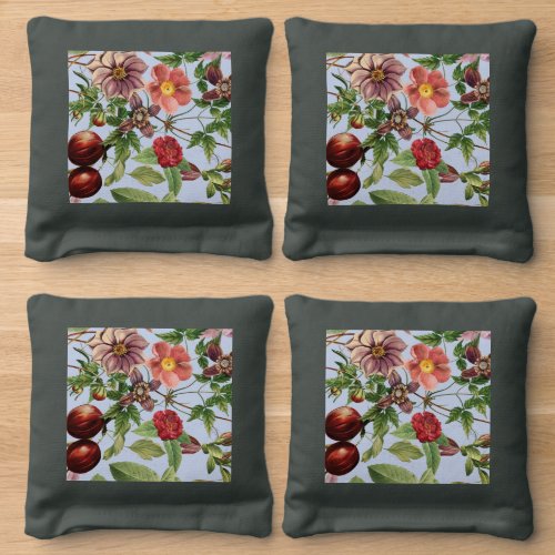 Botanical vintage design cornhole bags