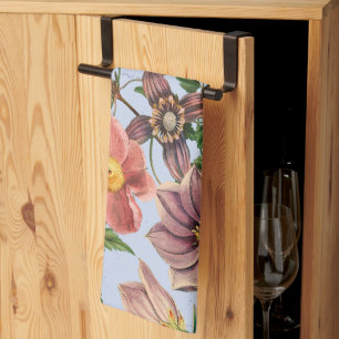 Botanical vintage design kitchen towel