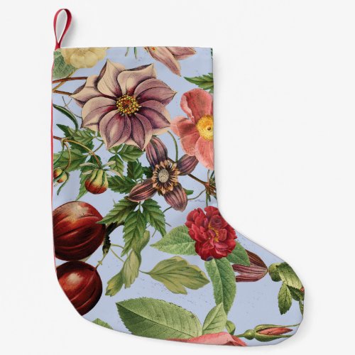 Botanical vintage design small christmas stocking