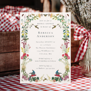 Botanical Vintage Floral Garden Bridal Shower Invitation