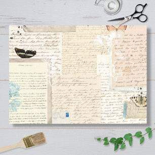 Botanical Vintage Letters Tissue Paper