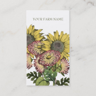 Botanical Vintage Sunflower Business Card