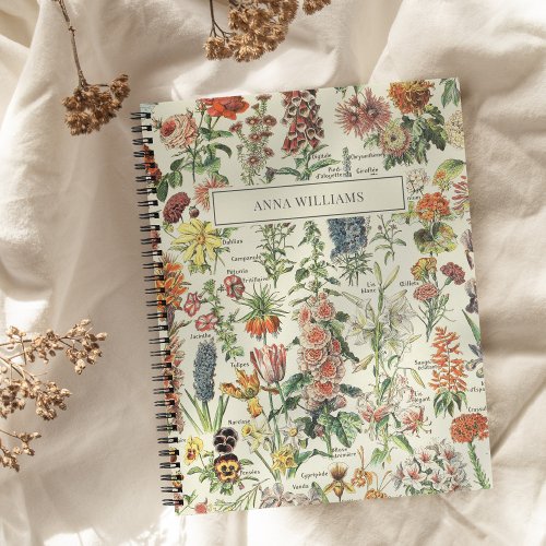 Botanical Vintage Wildflower Floral Personalized Notebook