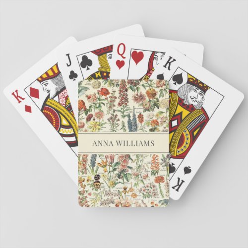 Botanical Vintage Wildflower Floral Personalized Poker Cards