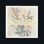 Botanical Vintaqe Wildflower 90th Birthday Napkins<br><div class="desc">She'll love this wildflower design for her big celebration.

Customization: 90th birthday,  or another milestone birthday.
                           Name of birthday celebrant</div>
