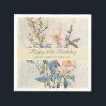Botanical Vintaqe Wildflower 90th Birthday Napkins<br><div class="desc">She'll love this wildflower design for her big celebration.

Customization: 90th birthday,  or another milestone birthday.
                           Name of birthday celebrant</div>