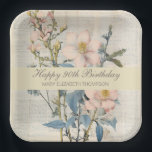 Botanical Vintaqe Wildflower 90th Birthday Paper Plates<br><div class="desc">She'll love this wildflower design for her big celebration.

Customization: 90th birthday,  or another milestone birthday.
                           Name of birthday celebrant</div>