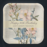 Botanical Vintaqe Wildflower 90th Birthday Paper Plates<br><div class="desc">She'll love this wildflower design for her big celebration.

Customization: 90th birthday,  or another milestone birthday.
                           Name of birthday celebrant</div>