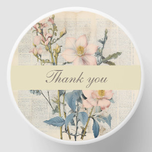  Botanical Vintaqe Wildflower Thank You  Mini Candle Favors