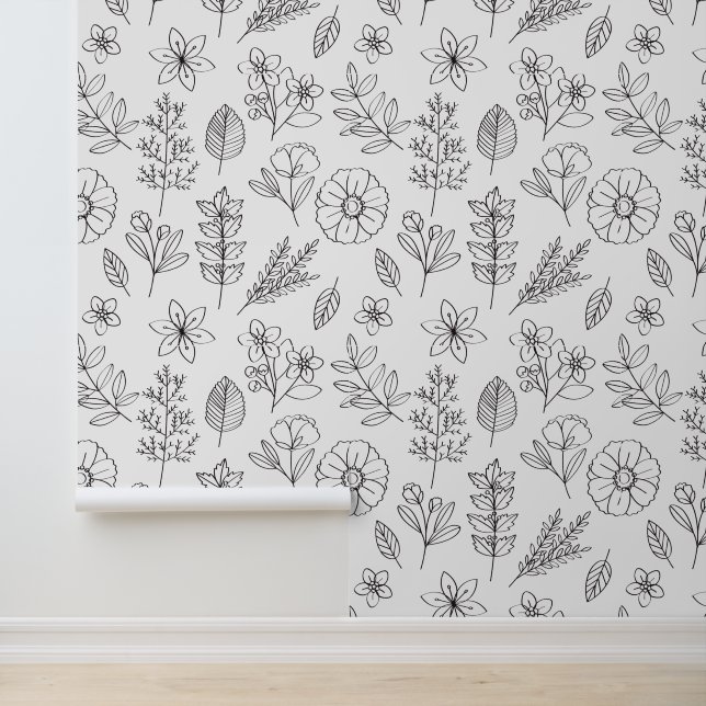 Botanical Wall Pattern Wallpaper (Application)