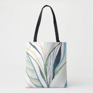 Botanical Watercolor Abstract Art Tote Bag