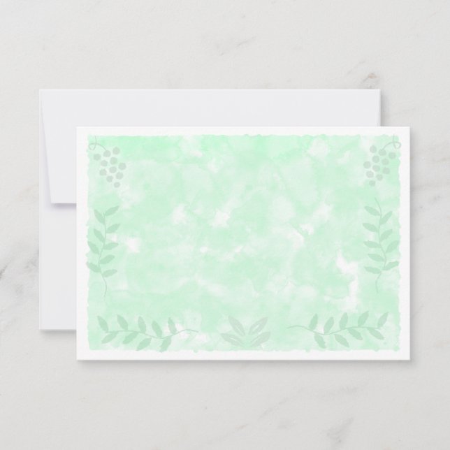 Botanical Watercolor Branches Leaves Blank Note Card (Front)